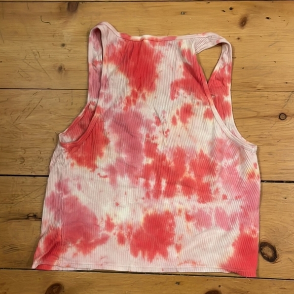 Anthropologue Anisa Notch Neck Tank - Pink Tie-Dye - Picture 5 of 7